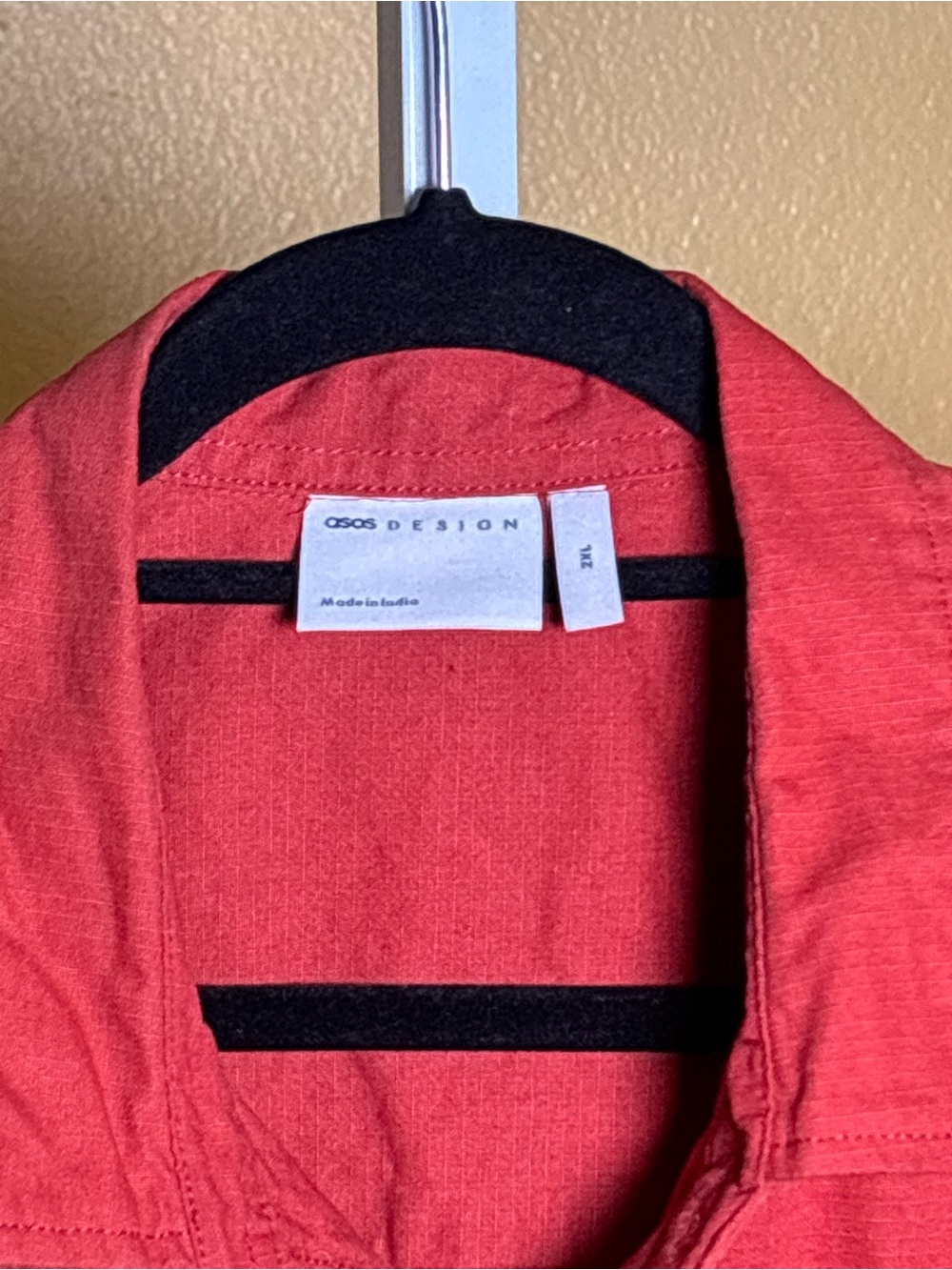 ASOS DESIGN Utility Mesh Panel Overshirt Red Orange Men’s 2XL #865 - Picture 3 of 9
